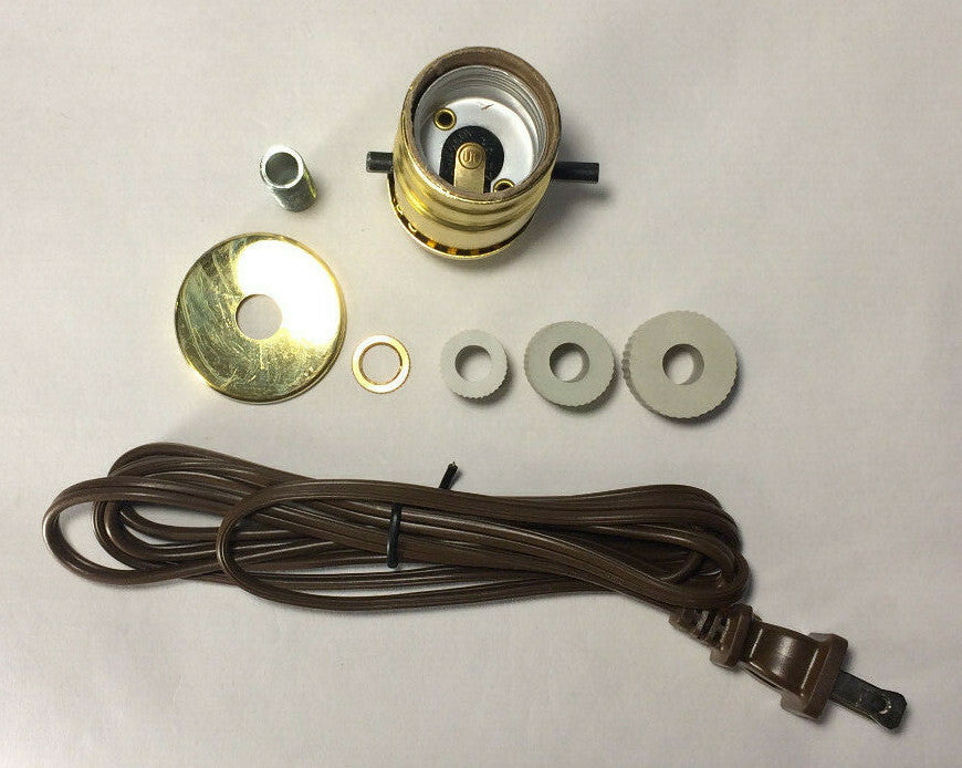New Jug, Bottle Lamp Adapter Kit With 6 ft. Brown Cord And Hardware #JA336
