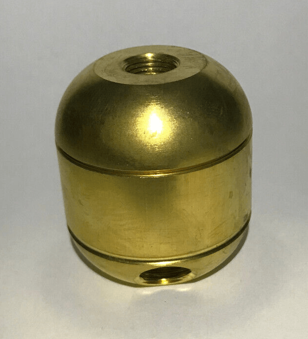New Large Unfinished Turned Brass 2 Pc. Lamp Cluster Body, 2 Bottom Holes, 1/8F - Stone Door Lamps