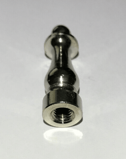 New 1 1/2" Column Style Brass Lamp Finial, Nickel Plated Finish, 1/4 - 27F, BF950N - Stone Door Lamps