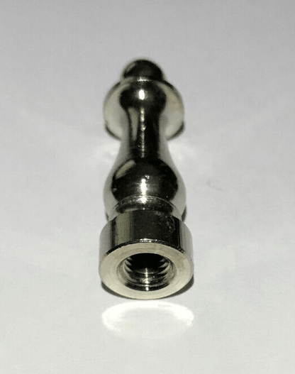 New 1 1/2" Column Style Brass Lamp Finial, Nickel Plated Finish, 1/4 - 27F, BF950N - Stone Door Lamps