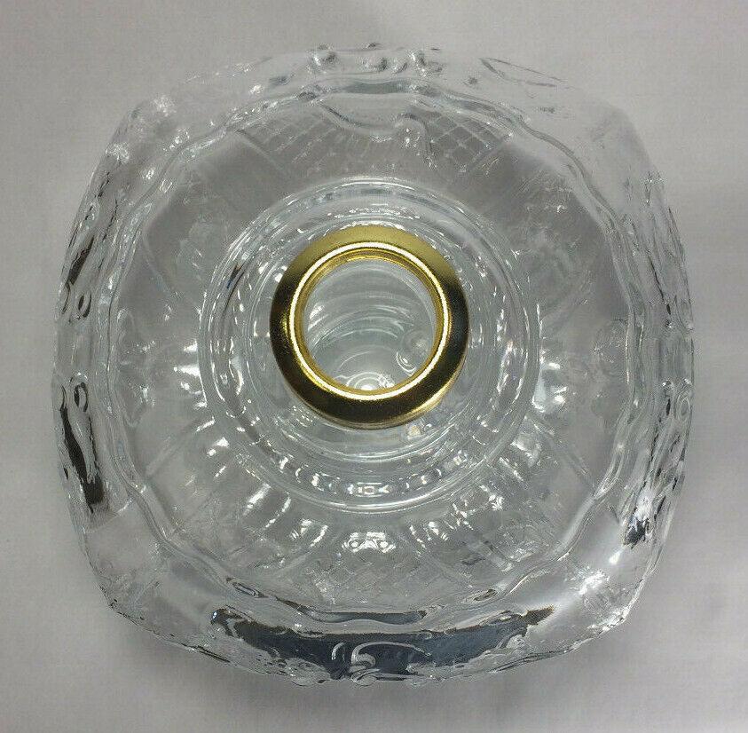 New 9 1/2" Princess Feather Clear Glass Oil Lamp Font, Victorian Era #PF503 - Stone Door Lamps
