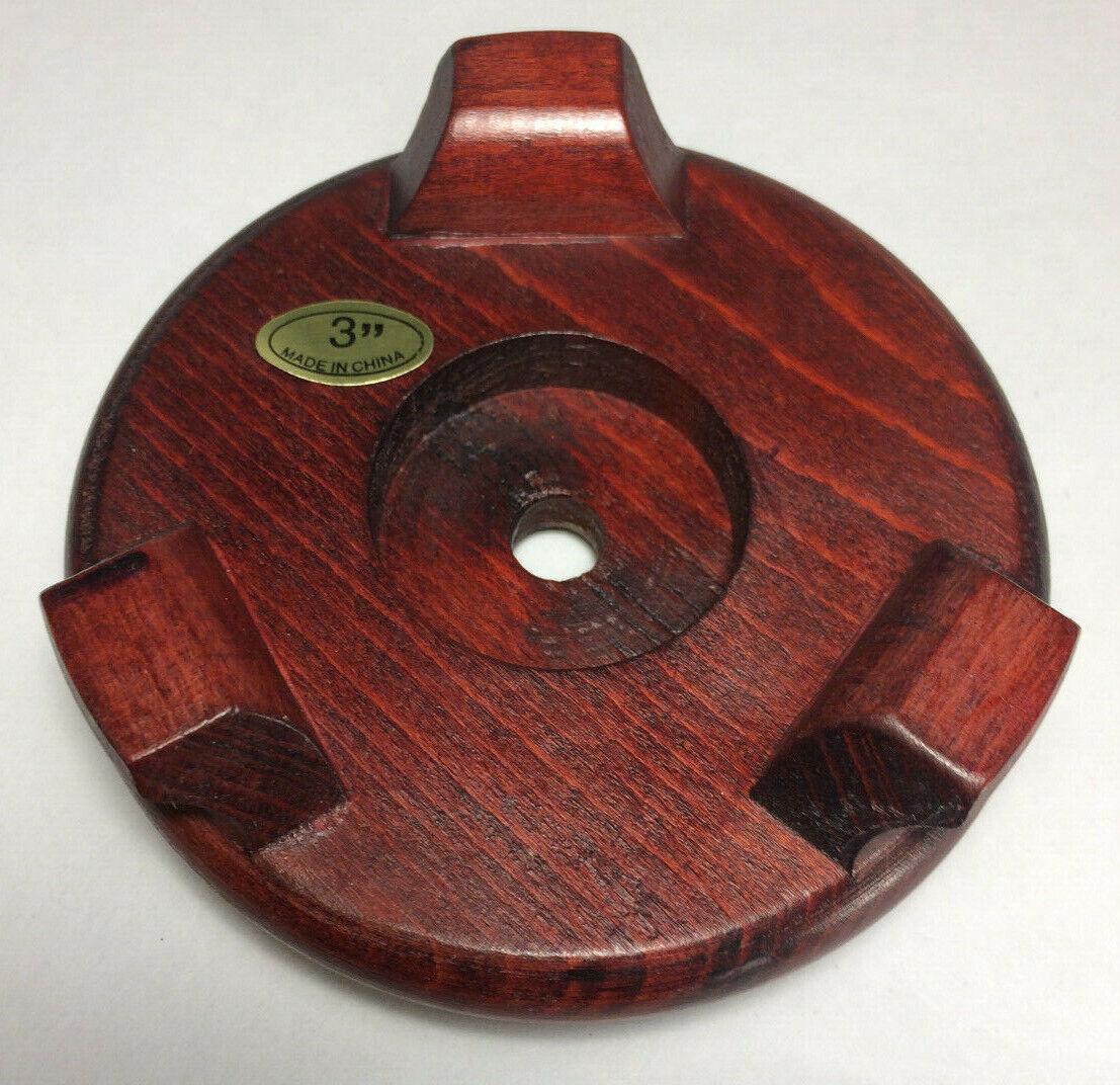 New 3" Footed Oriental Wooden Lamp Base With Rosewood Finish 1/8 IP Slip #WB250R - Stone Door Lamps