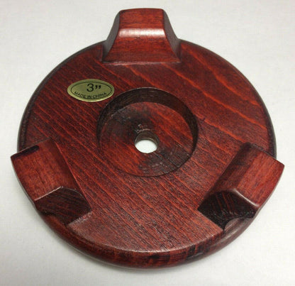 New 3" Footed Oriental Wooden Lamp Base With Rosewood Finish 1/8 IP Slip #WB250R - Stone Door Lamps