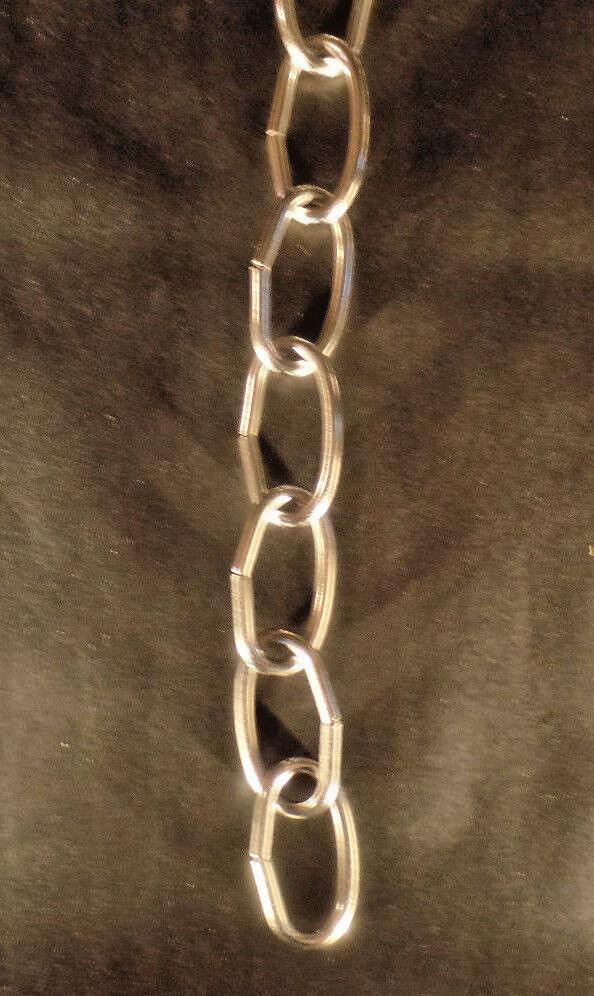 New 3' Nickel Finish 8 Gauge Steel Chandelier Fixture Oval Lamp Chain #FC992N - Stone Door Lamps