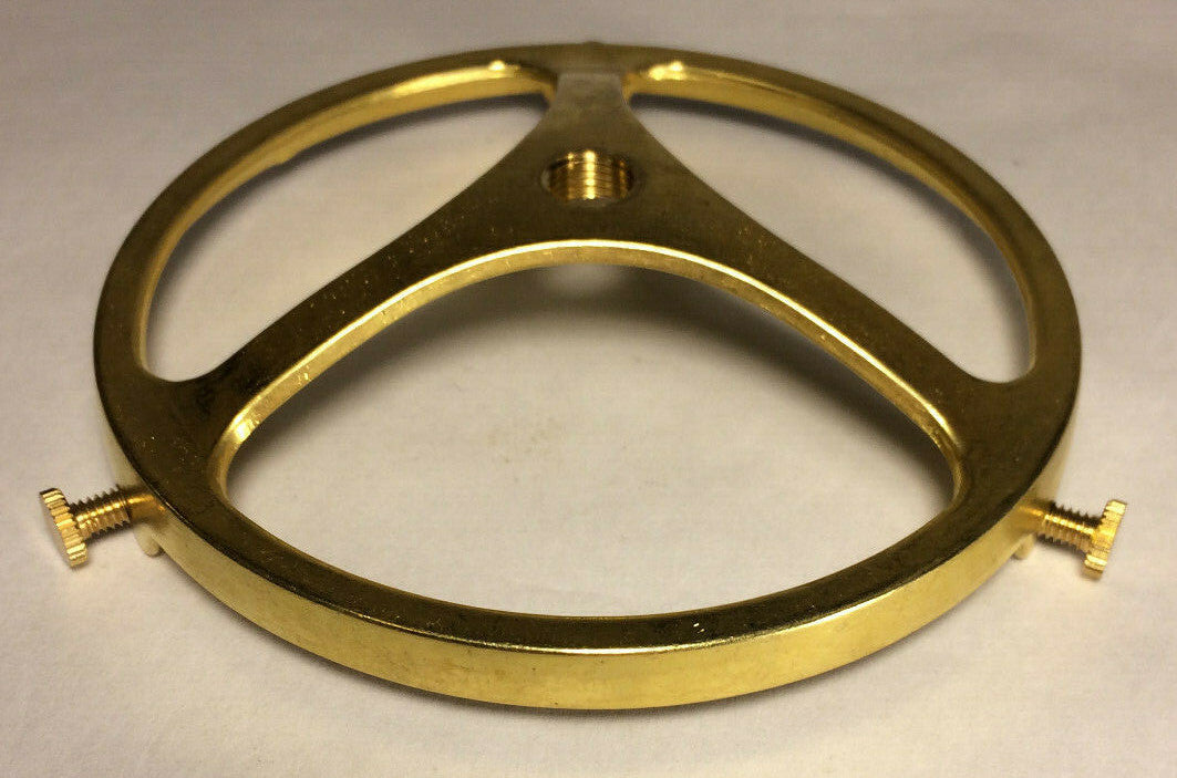 New 4" Fitter Cast Brass Glass Lamp Shade Holder, Unfinished Brass #SHH72U