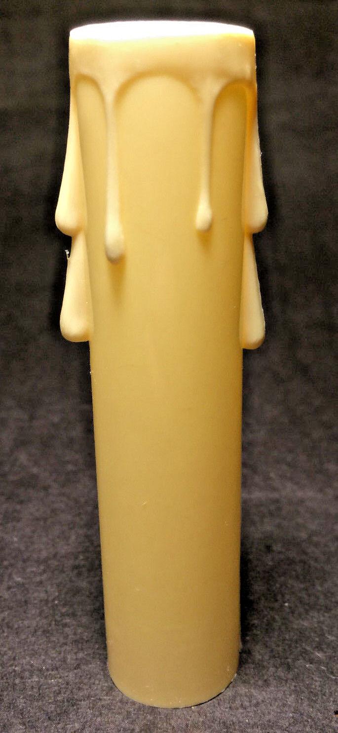 New 4" IVORY PLASTIC CANDELABRA SOCKET Chandelier CANDLE COVER WITH DRIPS #CC800 - Stone Door Lamps