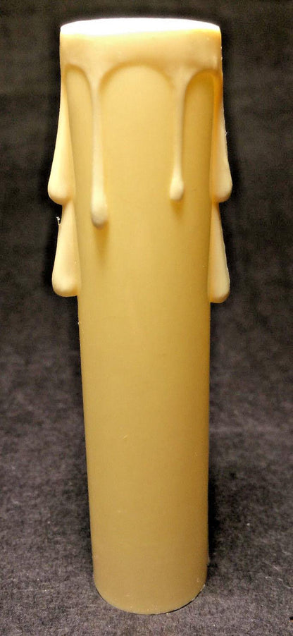 New 4" IVORY PLASTIC CANDELABRA SOCKET Chandelier CANDLE COVER WITH DRIPS #CC800 - Stone Door Lamps
