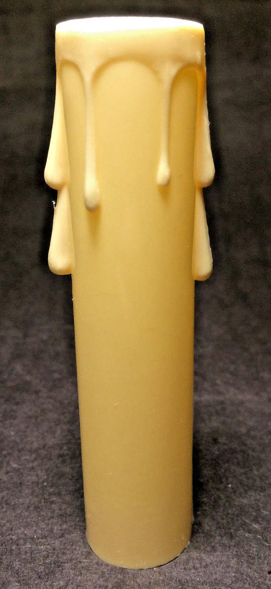 New 4" IVORY PLASTIC CANDELABRA SOCKET Chandelier CANDLE COVER WITH DRIPS #CC800 - Stone Door Lamps