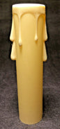 New 4" IVORY PLASTIC CANDELABRA SOCKET Chandelier CANDLE COVER WITH DRIPS #CC800 - Stone Door Lamps