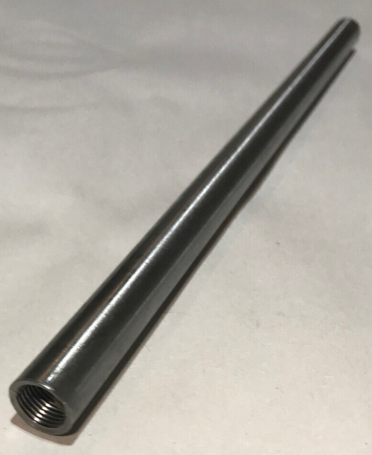 New 10" Brushed Steel Female Threaded Lamp Pipe, Rod, 1/8F Tap (3/8") #SP223S