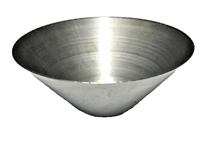 New 15/16" Tall Unfinished Steel, Cone Shaped Lamp Socket Cup, 2 9/16" O.D.