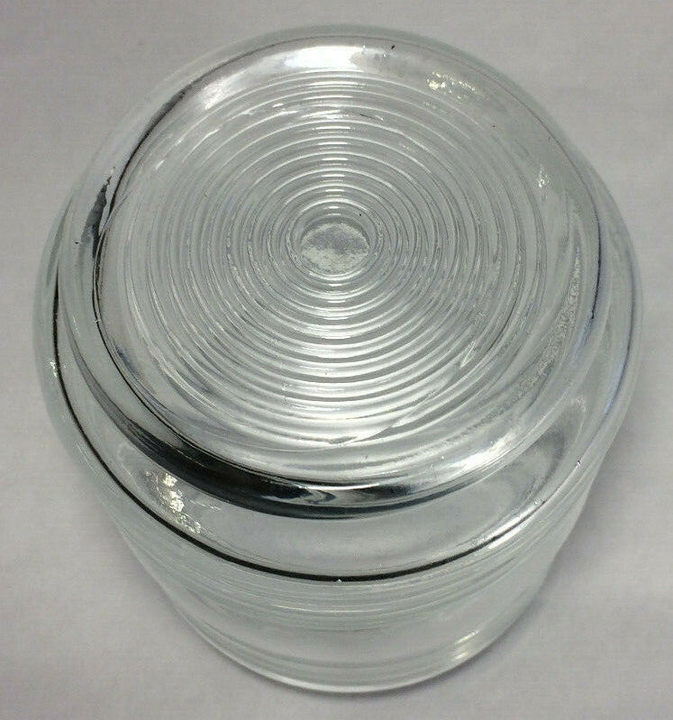 New Clear Retro Utility Type Glass Shade, 4.5" Ht., 3 1/4" Lip Fitter, #RS636