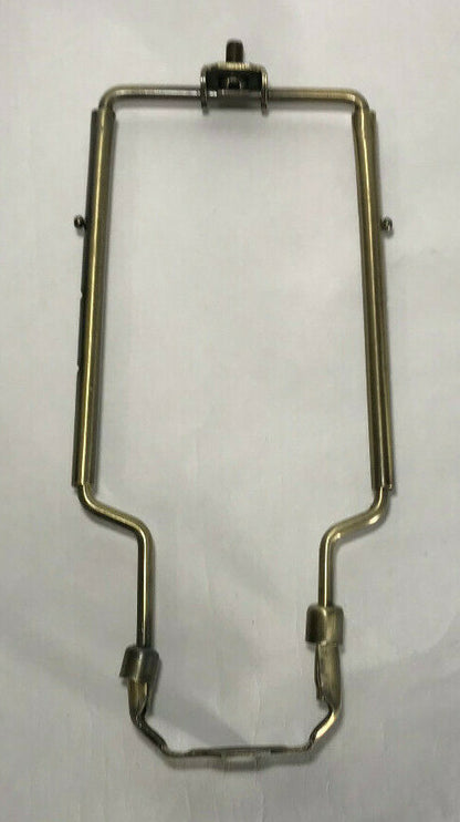 New 9"-11" Adjustable Heavy Duty Lamp Harp Shade Holder With Base, Antique Brass