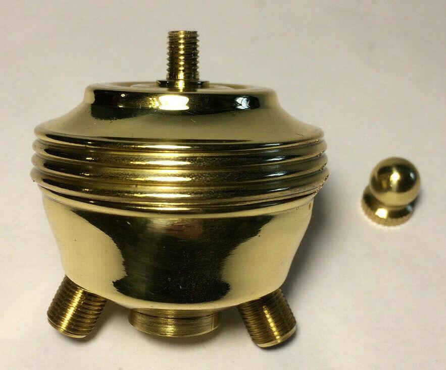 New Brass Cluster Head Lamp Part, 2 Light, 1/8F Tap, Polished & Lacquered #CH458 - Stone Door Lamps