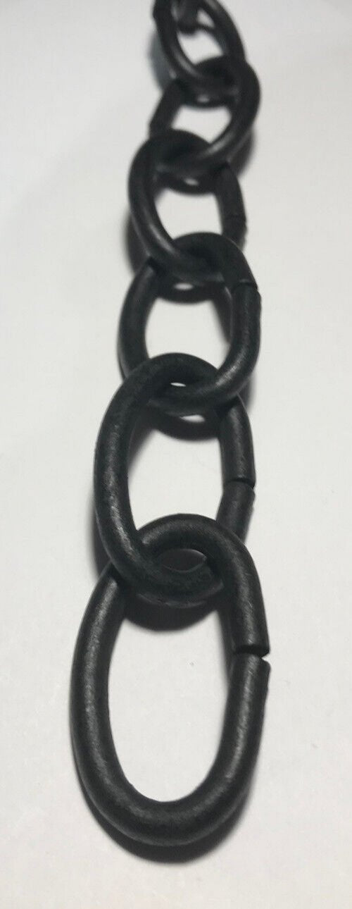 New 3 ft. 5 Gauge Oval Steel Chandelier Fixture Lamp Chain, Satin Black Finish - Stone Door Lamps