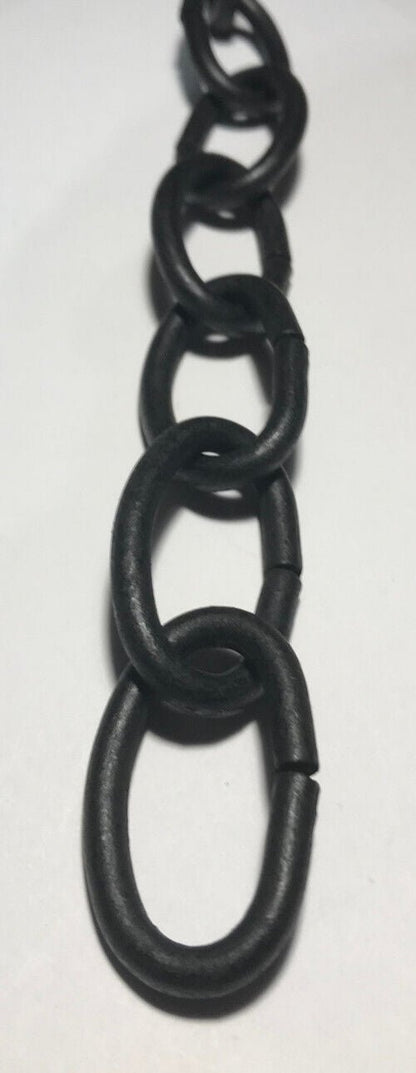 New 3 ft. 5 Gauge Oval Steel Chandelier Fixture Lamp Chain, Satin Black Finish - Stone Door Lamps