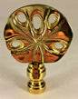New 2 1/2" Sand Dollar Cast Brass Lamp Harp Finial, Polished & Lacquered #LF067