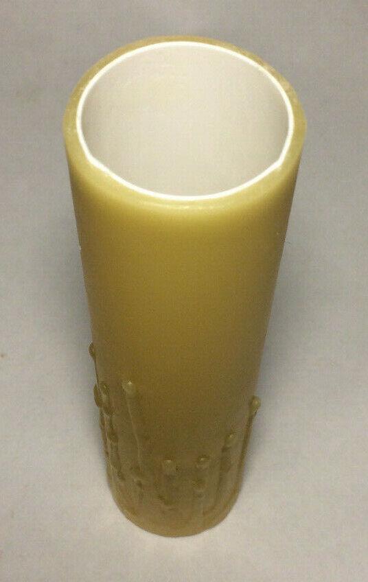 New 6" Natural Beeswax Candle Cover With Drips, Standard Size, Handmade, #CC976 - Stone Door Lamps