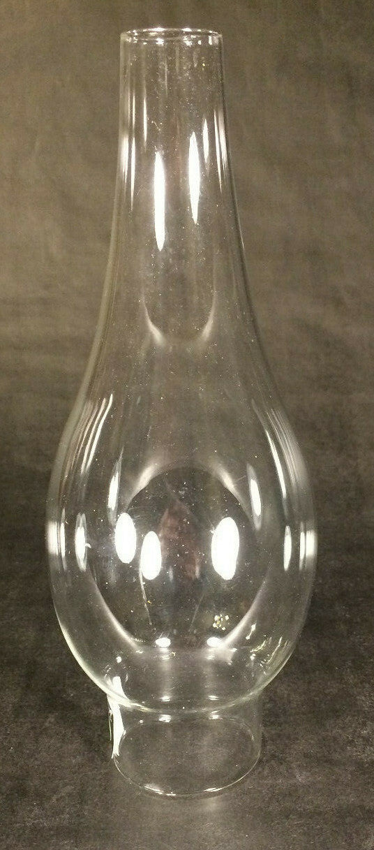 New 2 1/8" x 9 1/8" Clear Borosilicate Glass Oil Lamp #0 Bombe Chimney   #CH975