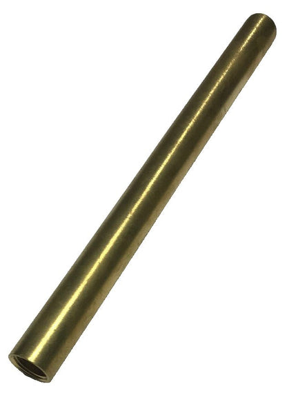New 6" Brushed Brass Female Threaded Lamp Pipe, Rod, 1/8F Tap (3/8") #SP220U - Stone Door Lamps