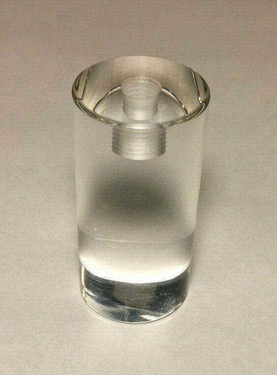 New Clear Acrylic Cylinder Shaped Lamp Harp Finial, 2 1/16" ht., 1" dia. #LF227 - Stone Door Lamps