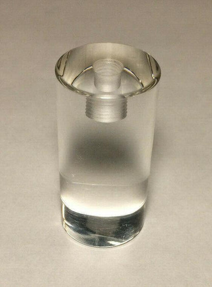 New Clear Acrylic Cylinder Shaped Lamp Harp Finial, 2 1/16" ht., 1" dia. #LF227 - Stone Door Lamps