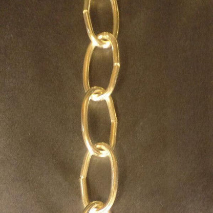New 3' Brass Plated 8 Gauge Steel Chandelier Fixture Oval Lamp Chain #FC992 - Stone Door Lamps