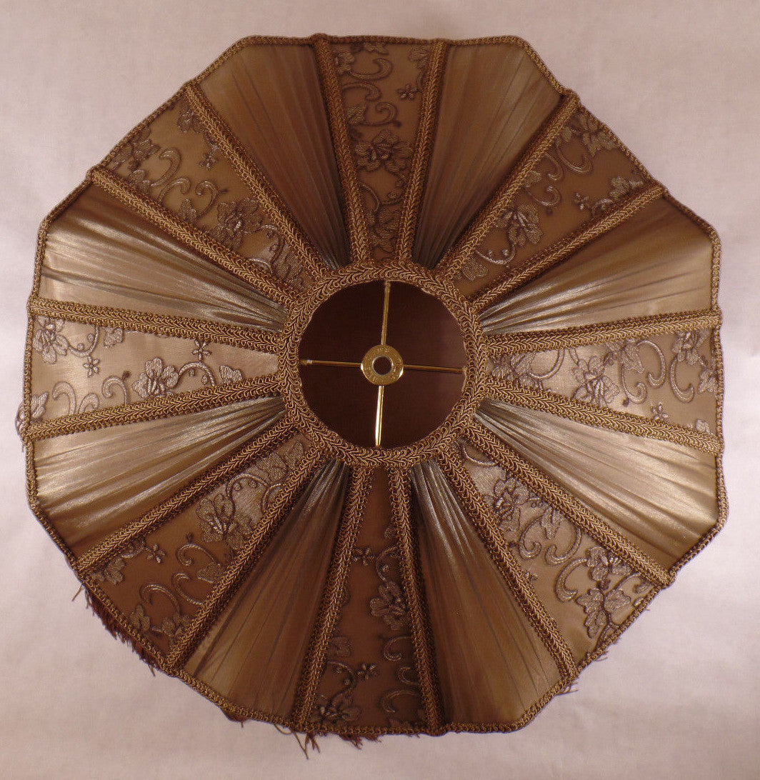 Victorian Softback Floor Lamp Shade w/ Fringe, Tassels, Mocha Brown 807A