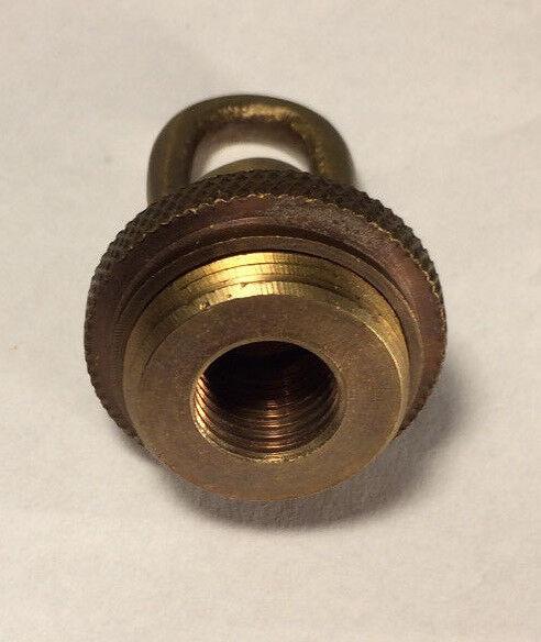 New 1 3/4" Antique Brass Screw Collar Loop Lamp Part With Wire Way, 1/4F Tap - Stone Door Lamps