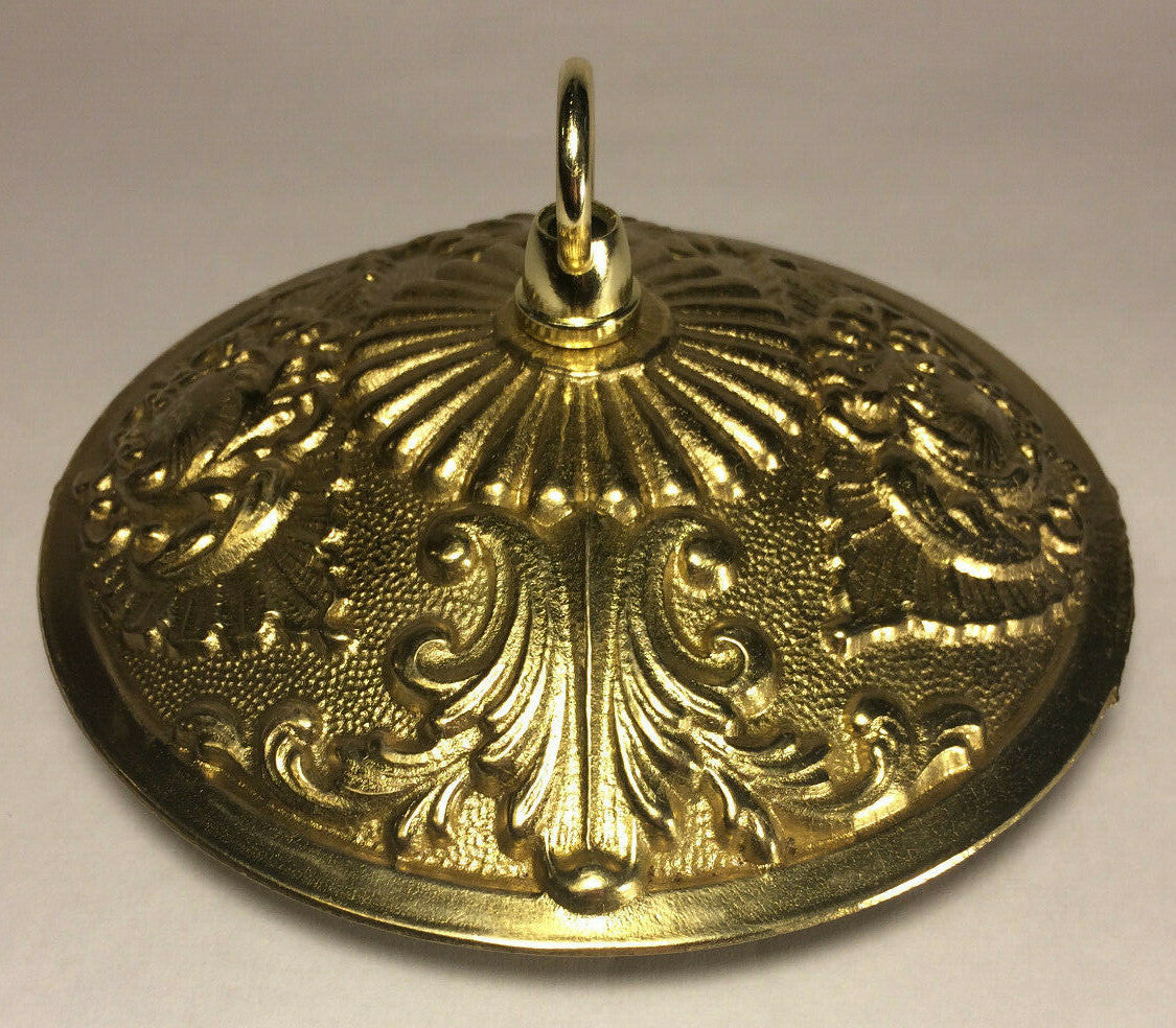 New 5 1/2" Victorian Die Cast Brass Ceiling Canopy Kit, Polished & Lacquered 808