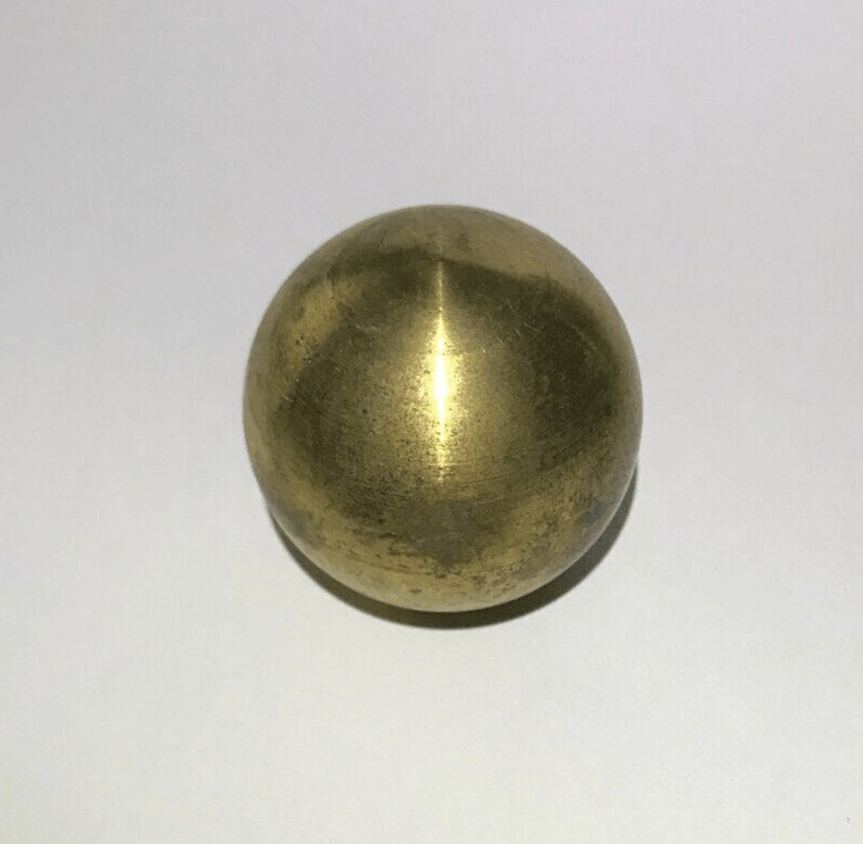 New 1 1/2" Diameter Brass Ball Finial, Cap, Unfinished Brass, 1/8F Tap #BF186U - Stone Door Lamps