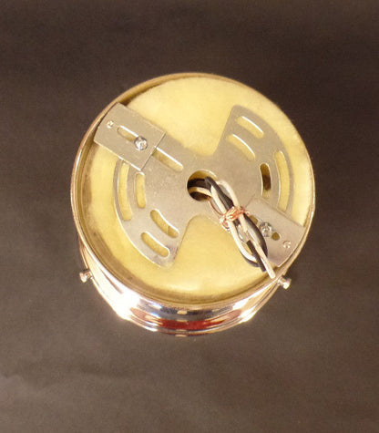 New School House Lighting Fixture, Wired, Brass w/ Nickel Finish, 6" Fitter