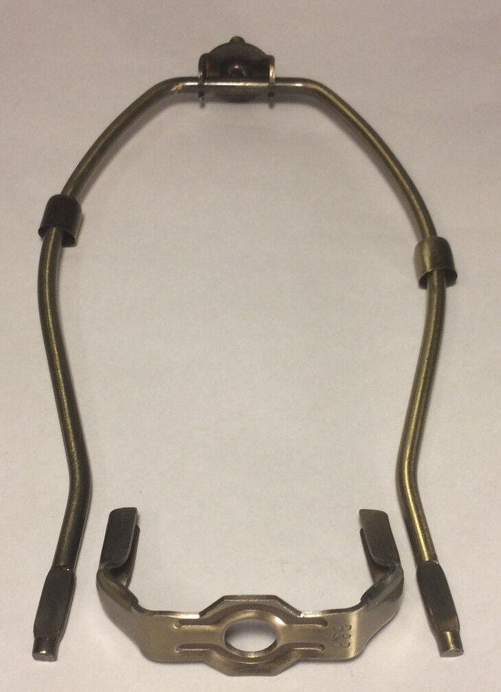 6" Heavy Duty Antique Finish Brass Lamp HARP Shade Holder + Base, Lamp Repair - Stone Door Lamps