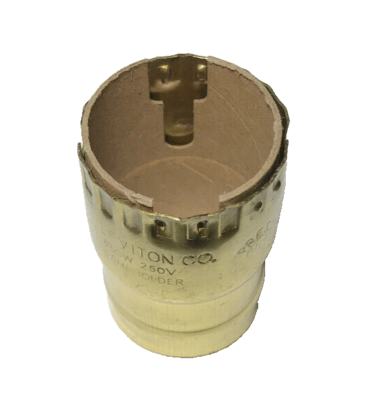 New Leviton Brand Full Keyless Brass Socket Shell With Paper Insulator #SS307 - Stone Door Lamps
