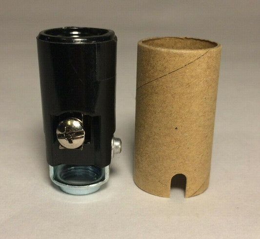New 1 1/2" Candelabra Phenolic Keyless Lamp Socket With 1/8 F Hickey, E12 SO230i - Stone Door Lamps