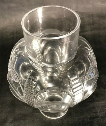 New 3" x 9" Clear Embossed Glass Coolidge Drape Lamp Chimney, F/ #2 burner CH010 - Stone Door Lamps