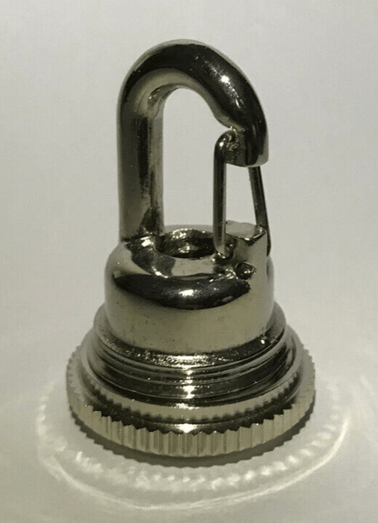 New 1 3/4" Cast Brass Fast Snap Hook Screw Collar Canopy Loop, Polished Nickel - Stone Door Lamps