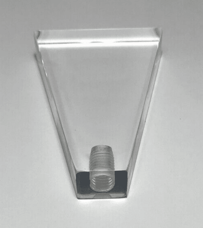 New Clear Acrylic Flat Triangle Lamp Harp Finial, 2 1/8" ht. 1/4 - 27F Tap (1/4") - Stone Door Lamps