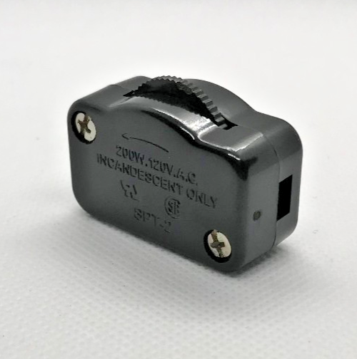 New Black Hi-Low Inline Rotary Brightness Control Dimmer Switch For SPT-2 Cord