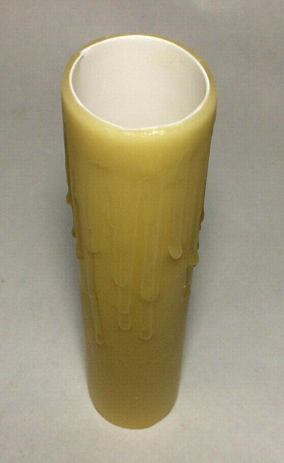 New 6" Natural Beeswax Candle Cover With Drips, Standard Size, Handmade, #CC976 - Stone Door Lamps