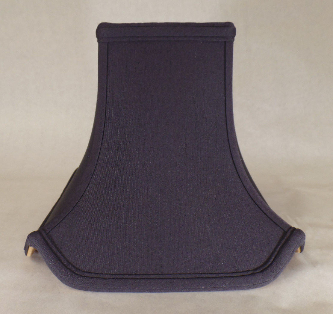 New Tissue Shantung Satin Lamp Shade, Black Pagoda Style, 4 1/2" x 10" x 8 1/4"