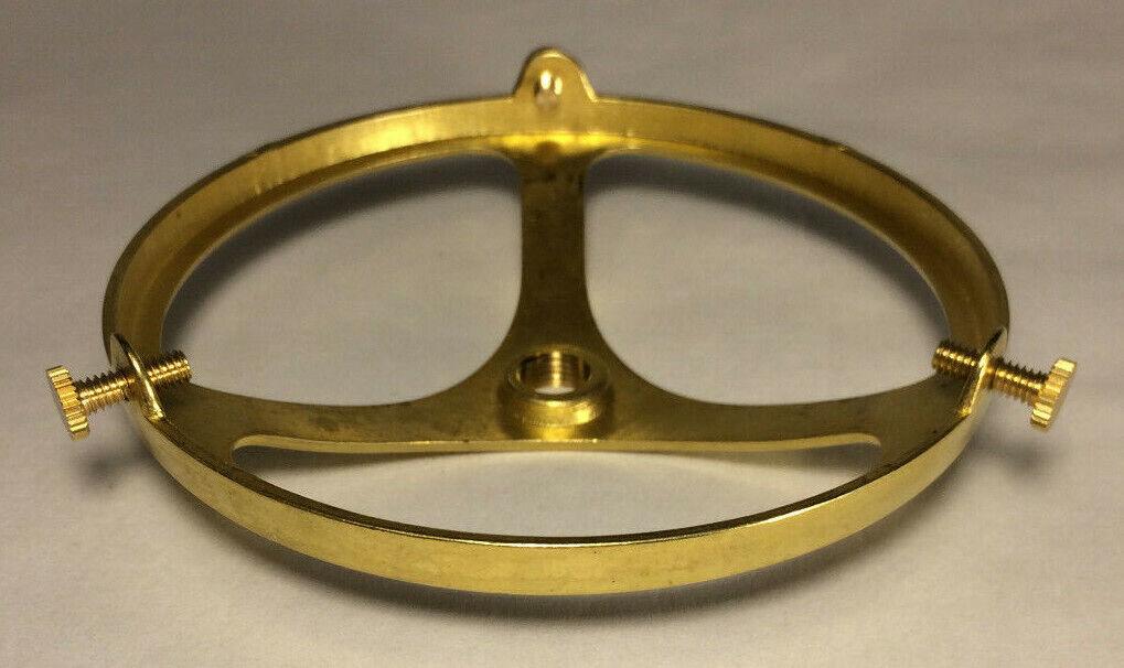 New 4" Fitter Cast Brass Glass Lamp Shade Holder, Unfinished Brass #SHH72U - Stone Door Lamps