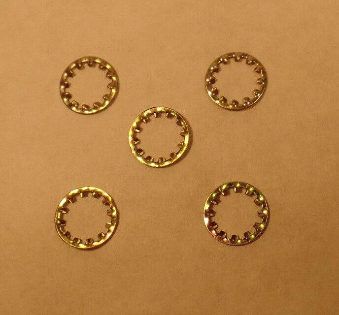 Lot of 5 Plated Steel Lock Washer, Canopy, Lamp Part 1/8 IP Slip, fits 3/8" pipe - Stone Door Lamps