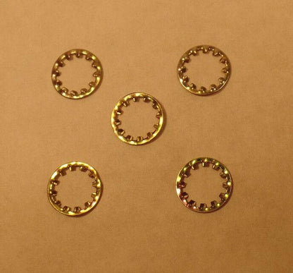 Lot of 5 Plated Steel Lock Washer, Canopy, Lamp Part 1/8 IP Slip, fits 3/8" pipe - Stone Door Lamps