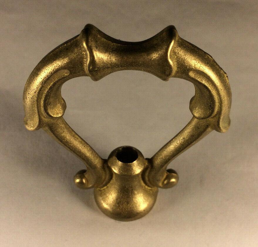 New 3" Unfinished Cast Brass Loop Lamp Part With Wire Way, 1/8F Tap #BL972U - Stone Door Lamps