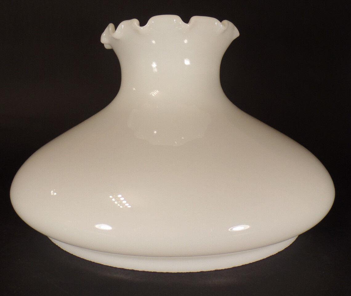 New 10" Opal White Milk Glass Tam - O - Shanter Lamp Shade, Crimped Top, USA, #SH101 - Stone Door Lamps