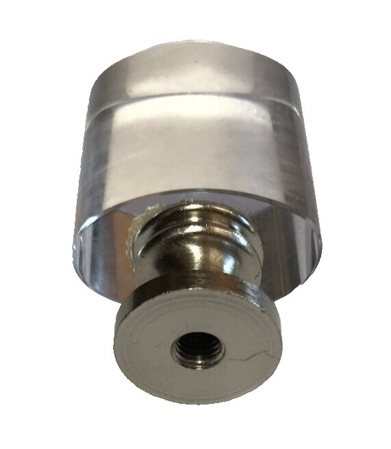 New 1 7/8" Oval Glass Drum Lamp Finial With Nickel Base, 1/4-27F Tap, LF378N