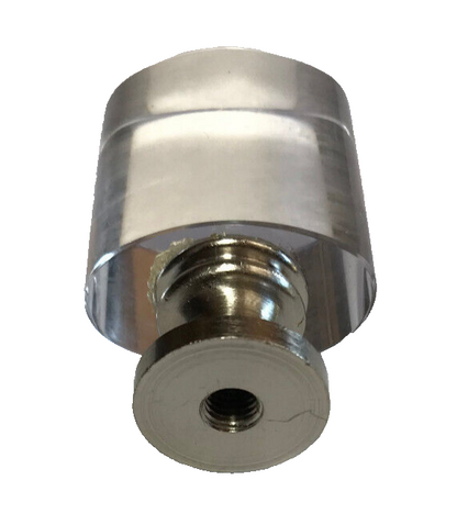 New 1 7/8" Oval Glass Drum Lamp Finial With Nickel Base, 1/4-27F Tap, LF378N
