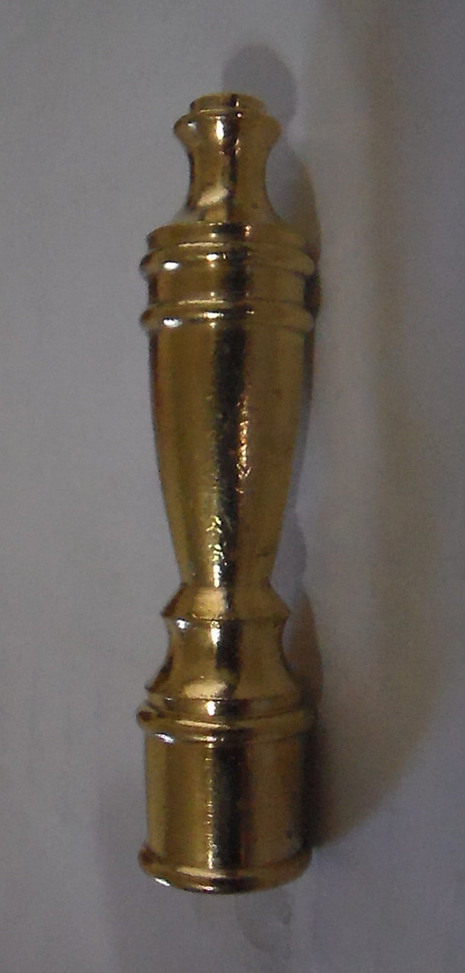 NEW 2 3/8" Brass Lamp Shade Harp Finial - Unfinished Brass  1/4-27F #FIN52U