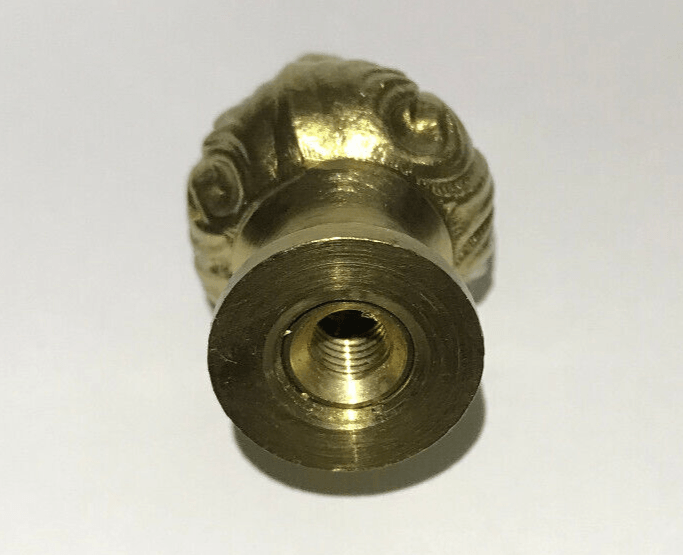 New 2" Antique Style Brass Acanthus Lamp Finial, 1/4 - 27F, Polished & Lacquered - Stone Door Lamps